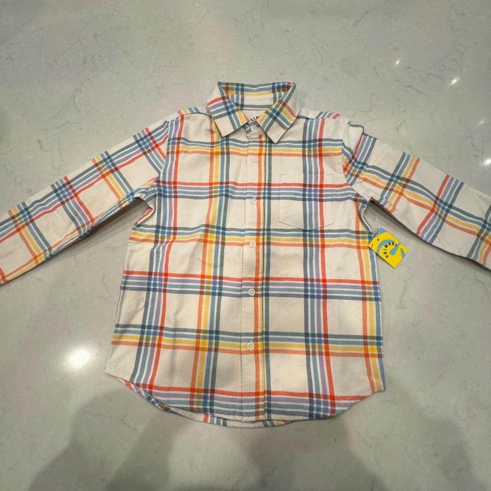 Primary Kids Colorful Plaid Button-Down Shirt